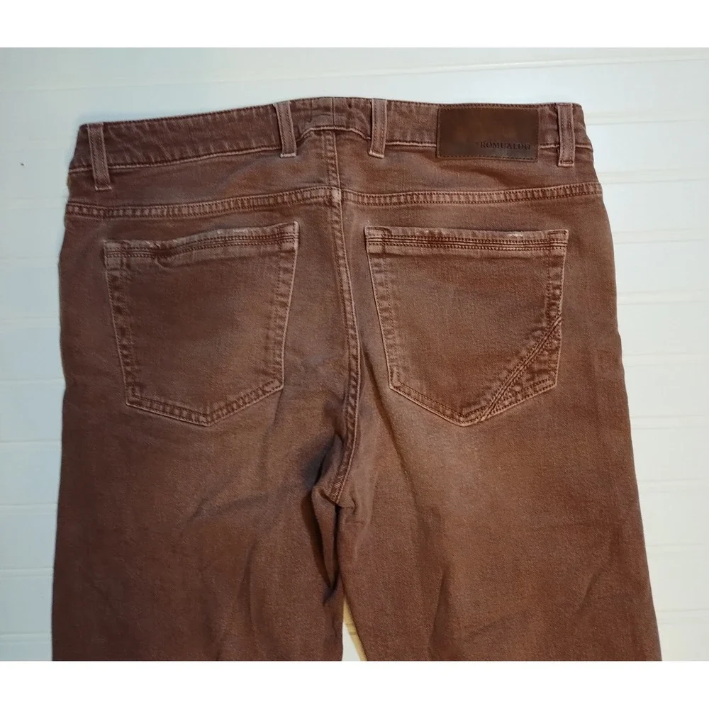 Romualdo Sartoria Brown Straight Leg Denim Jeans‎ Mens 32 Classic Luxury Italian